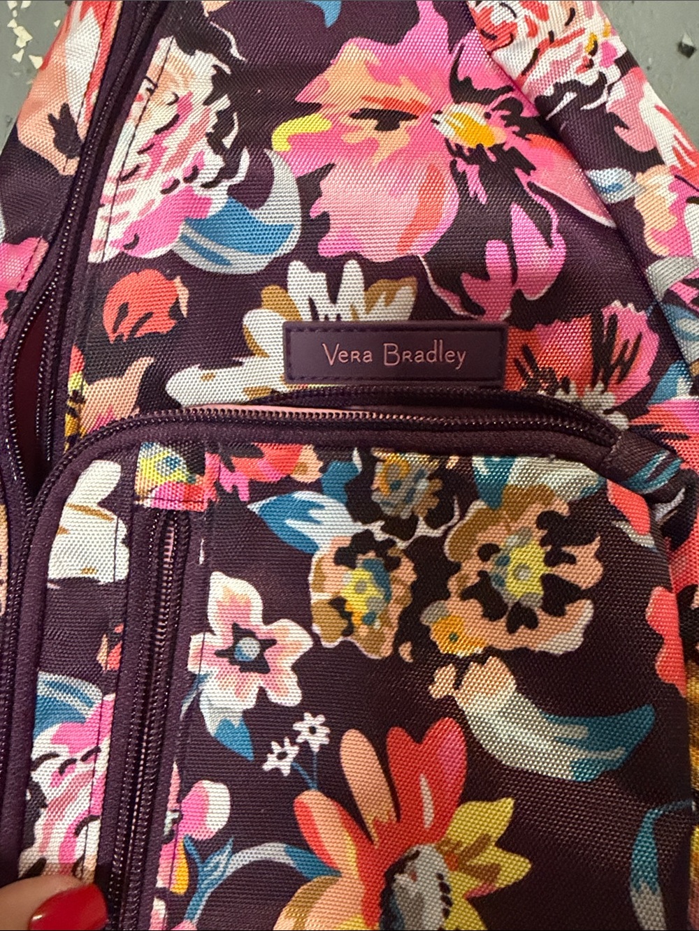 Vera Bradley Plum Floral Crossbody Sling in Pink, Blue & Yellow - Picture 2 of 4